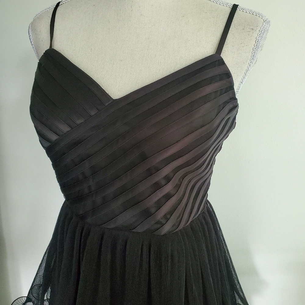 Guess by Marciano Mesh Frill Black Dress - Picture 3 of 10
